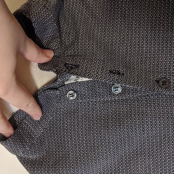 Armani Silk Cotton Blend Men's Polo Shirt - Limited Edition Steel Emboss Pattern - Picture 4 of 6